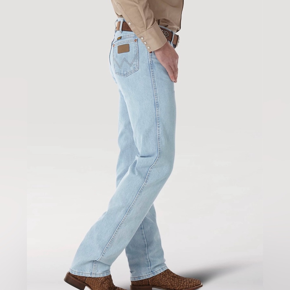 Men’s Wrangler Cowboy Cut Original Fit Denim Jeans Light Bleach